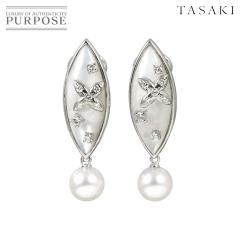 �^�T�L TASAKI �A�R���^�� 6.9mm �V�F�� �_�C�� 0.09/0.09ct �C�������O K18 WG 750 �p�[�� �c��^�� ���f�B�[�X 90310361 �y���ÁzBJ