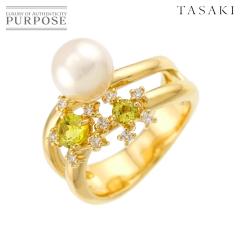 �^�T�L TASAKI 11�� �����O �A�R���^�� 7.3mm �_�C�� 0.09ct �T�t�@�C�� K18 YG 750 �p�[�� �w�� ���f�B�[�X 90310362 �y���ÁzBJ