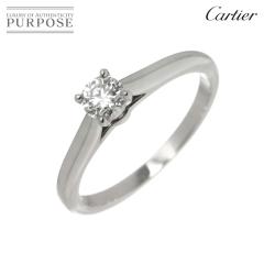 �J���e�B�G Cartier �\���e�[�� #50 �����O �_�C�� 0.25ct Pt �v���`�i �w�ցy�ؖ����t���z ���f�B�[�X 90311386 �y���ÁzBJ