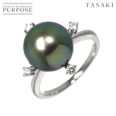 �^�T�L TASAKI 10�� �����O �����^�� 10.9mm �_�C�� 0.12ct Pt �v���`�i �w�� �p�[�� �c��^�� ���f�B�[�X 90311499 �y���ÁzBJ