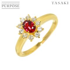 �^�T�L TASAKI 11�� �����O ���r�[ 0.39ct �_�C�� 0.31ct K18 YG �C�G���[�S�[���h 750 �c��^�� �w�� ���f�B�[�X 90312755 �y���ÁzBJ