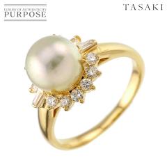 �^�T�L TASAKI 14�� �����O �A�R���^�� 8.2mm �_�C�� 0.45ct K18 YG 750 �p�[�� �w�� �c��^�� ���f�B�[�X 90312886 �y���ÁzBJ