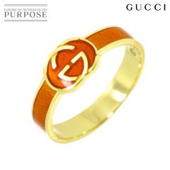 �O�b�` GUCCI �C���^�[���b�L���O �����O 12.5�� �G�i���� K18 YG �C�G���[�S�[���h 750 �w�� ���f�B�[�X 90313645 �y���ÁzBJ
