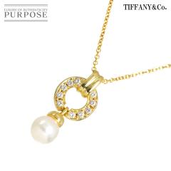 �e�B�t�@�j�[ TIFFANY&Co. �h�A�m�b�N �A�R���^�� 6.3mm �_�C�� �l�b�N���X 40cm K18 YG 750 �p�[�� ���f�B�[�X 90313692 �y���ÁzBJ