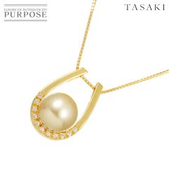 �^�T�L TASAKI �����^�� 10.3mm �_�C�� 0.10ct �l�b�N���X 45cm K18 YG 750 �c��^�� ���f�B�[�X 90315653 �y���ÁzBJ