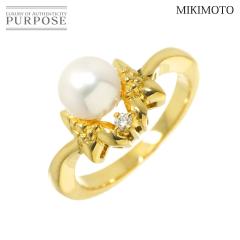 �~�L���g MIKIMOTO 9�� �����O �A�R���^�� 6.4mm �_�C�� K18 YG �C�G���[�S�[���h 750 �p�[�� �w�� ���f�B�[�X 90315745 �y���ÁzBJ
