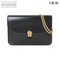 �N���X�`���� �f�B�I�[�� Christian Dior �`�F�[�� �V�����_�[ �o�b�O ���U�[ �u���b�N ���f�B�[�X 90316185 �y���Áz�u�����h