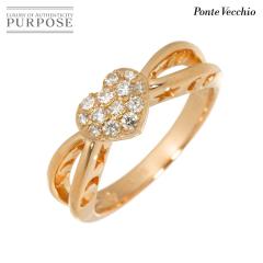 �|���e���F�L�I Ponte Vecchio 12�� �����O �_�C�� 0.20ct K18 PG �s���N�S�[���h 750 �w�� �n�[�g ���f�B�[�X 90316363 �y���ÁzBJ