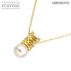 �~�L���g MIKIMOTO �A�R���^�� 7.7mm �_�C�� 0.18ct �l�b�N���X 40cm K18 YG 750 �p�[�� ���f�B�[�X 90317820 �y���ÁzBJ