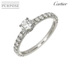 �J���e�B�G Cartier �G�^���Z�� #48 �����O �n�[�t �_�C�� 0.30ct Pt �v���`�i �w�ցy�ؖ����t���z���f�B�[�X 90318765 �y���ÁzBJ