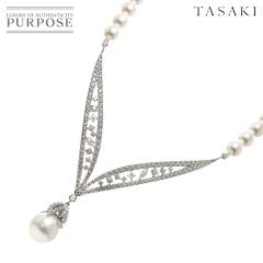 �^�T�L TASAKI �T�� �����^�� �A�R���^�� �_�C�� 4.05ct �l�b�N���X 44cm K18 WG 750�y�ؖ����t���z ���f�B�[�X 90319372 �y���ÁzBJ
