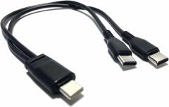 USB ^CvC ҃P[u 5A }[d 20cm Type C IX to 2 USB ^CvC IX Y2P[u, @\2 in 1 USB^CvC YXvb