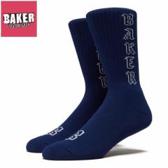 x[J[ BAKER XP{[ \bNX OUTLINE DARK NAVY SOCK lCr[ NO4