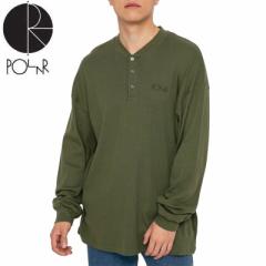 POLAR |[[ XP{[ w[lbN Vc RIB HENLEY LONG SLEEVE UNIFORM GREEN O[ NO5