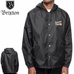 BRIXTON uNXg XP[g WPbg MAVERICK BLACK HOODED COACHES JACKET ubN NO3