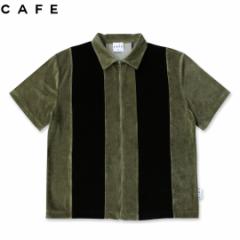 SKATEBOARD CAFE JtF XP[g{[h Vc FULL ZIP VELOUR STRIPE SHIRT I[u NO2