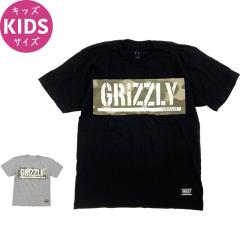 �O���Y���[ GRIZZLY �L�b�Y T�V���c SYCAMORE BOX LOGO TEE ���[�X �u���b�N �O���[ NO4