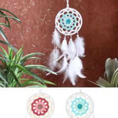 �h���[���L���b�`���[ �z���C�g dream catcher �H�� �a9cm �N���V�F �G�� �Ǌ|�� �l�C�e�B�u�A�����J�� ������ ����� ���܂��Ȃ�