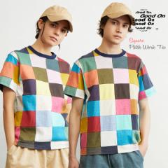 ����T�V���c GOOD ON �O�b�h�I�� �V���[�g�X���[�u�X�N�G�A�p�b�`���[�NT�V���c ( rego1504p ) �N���[�l�b�N �ێ� S/S SQUARE PATCH WORK