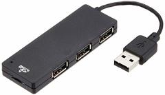 USB2.0 microUSB nu 4|[g oXp[microSDpJ[h[_t ubN U2H-SMC4BBK ...GR