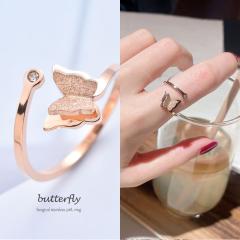�T�[�W�J���X�e�����X�����O�@�w���΁xbutterfly ring�@316L �X�e�����X�� �ؚ������O �ɍ׃����O�@�s���L�[�����O �~�f�B�[�����O �t�@