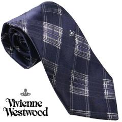 ヴィヴィアンウエストウッド ネクタイ チェック系 ライトグレー イタリー製 シルク100％ AW23 81050004-W00ST-P410-DARK GREY ヴィヴィアンウエストウッド ネクタイ チェック系 ライトグレー