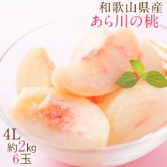2025年 ご予約受付中 ふみこ農園 和歌山県産あら川の桃 4Lサイズの特秀品!6玉入(約2kg) sum