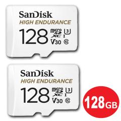 �T���f�B�X�N �h���C�u���R�[�_�[�p ���ϋv microSDXC�J�[�h 128GB 2������ SD�A�_�v�^�t Class10 UHS-1 U3 V30 SDSQQNR-128G-GN6IA-2P 