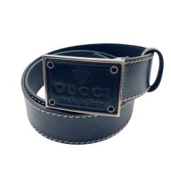 GUCCI �O�b�` �x���g �N���X�g �v���[�g 189809 �u���b�N�n ���U�[ �����Y �V���o�[���� #85 ���i�y�{���ۏ؁z