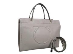 SALVATORE FERRAGAMO �t�F���K�� �n���h�o�b�O �K���`�[�j EE-21 H110 �O���[�W���n ���U�[ ���f�B�[�X 2WAY �V�����_�[�o�b�O �S�[���h
