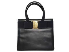 Salvatore Ferragamo �t�F���K�� �n���h�o�b�O ���@�� BA214178 �l�C�r�[�n ���U�[ ���f�B�[�X �S�[���h����y�{���ۏ؁z