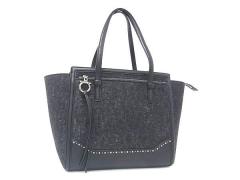 Salvatore Ferragamo �t�F���K�� �n���h�o�b�O �G�C�~�[ �u���b�N �t�F���g ���U�[ ���f�B�[�X �X�^�b�Y �V���o�[���� �����i�y�{���ۏ�