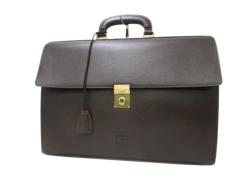 LOEWE ロエベ ビジネスバッグ アナグラム - ブラウン レザー メンズ ヴィンテージ【本物保証】