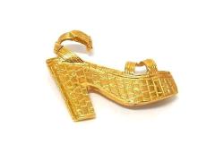 FERRAGAMO �t�F���K�� �u���[�` �S�[���h�n ���^�� ���f�B�[�X �q�[�����`�[�t �����i�y�{���ۏ؁z