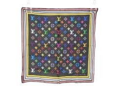 LOUIS VUITTON ���C���B�g�� �n���J�`�[�t ���m�O���� �u���b�N �}���`�J���[�n �V���N100% ���f�B�[�X �~�j�X�J�[�t �����i�y�{���ۏ؁z