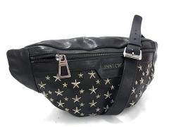 JIMMY CHOO �W�~�[�`���E �{�f�B�o�b�O �f���[ - �u���b�N ���U�[ ���j�Z�b�N�X �X�^�[�X�^�b�Y �V���o�[���� ���i�y�{���ۏ؁z