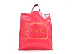 GUCCI �O�b�` �g�[�g�o�b�O ���S�v�����g �~�f�B�A���g�[�g 575140 �s���N PVC ���f�B�[�X ���i�y�{���ۏ؁z