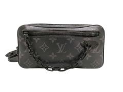LOUIS VUITTON ���C���B�g�� �N���b�`�o�b�O ���m�O���� �G�N���v�X �|�V�F�b�g ���H���K M68321 �u���b�N�~�O���[�n PVC ���U�[ �����Y 