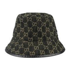 �����i GUCCI �O�b�` �o�P�b�g�n�b�g �n�b�g 5763713 ��M 58cm GG�L�����o�X ���U�[ �u���b�N�y�{���ۏ؁z