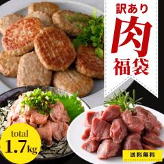 訳あり 肉 福袋 食品 3種 1.7kg 冷凍食品 送料無料 業務用 アウトレット わけあり 黒毛和牛ローストビーフ 焼成済み ハンバーグ レンチン