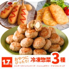 ミニ チーズインハンバーグ コロコロ アメリカンドッグ ハッシュドポテト 詰合せ セット 約1.7kg ひとくち ミニハンバーグ ハッシュポテ