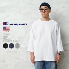 Champion �`�����s�I�� C5-B401 T1011 ���O���� 3/4�X���[�u T�V���c MADE IN USA�yCx�z�yT�z