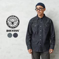 HOUSTON �q���[�X�g�� 40695 USA COTTON DENIM WESTERN SHIRT USA�R�b�g�� �f�j�� �E�G�X�^�� �V���c�yR�z