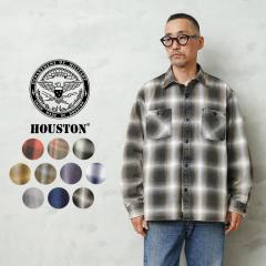 HOUSTON �q���[�X�g�� 41252VW VINTAGE OMBRE CHECK VIYELLA SHIRT �r���e�[�W �I���u���[ �`�F�b�N �r�G�� �V���c�yR�z