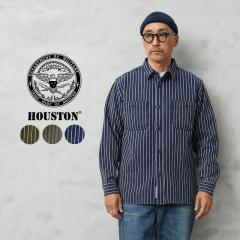 HOUSTON �q���[�X�g�� 41255VW VINTAGE STRIPE VIYELLA SHIRT �r���e�[�W �X�g���C�v �r�G���V���c�yR�z