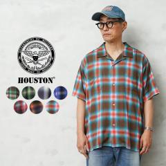 HOUSTON �q���[�X�g�� 41285 OMBRE CHECK S/S SHIRT �I���u���[ �`�F�b�N �V���c�yR�z