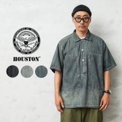 HOUSTON �q���[�X�g�� 41343 U.S. COTTON DENIM S/S U.S. ARMY PULLOVER SHIRT U.S.�R�b�g�� �f�j���v���I�[�o�[�V���c�yR�z