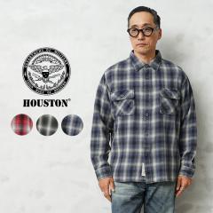HOUSTON �q���[�X�g�� 41371 VINTAGE OMBRE CHECK FLANNEL SHIRT ���B���e�[�W �I���u�� �`�F�b�N �t�����l�� �V���c�yT�z