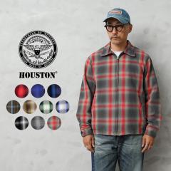 HOUSTON �q���[�X�g�� 51615 OMBRE CHECK VIYELLA HARRINGTON JACKET �I���u���[�`�F�b�N �r�G�� �n�����g�� �W���P�b�g�yR�z