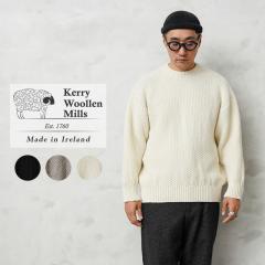 KERRY WOOLLEN MILLS �P���[�E�[�����~���Y KW-0040 ���X�X�e�b�` �N���[�l�b�N �Z�[�^�[ RELAX MADE IN IRELAND�ySx�z�yT�z